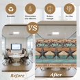 thumbnail image 6 of Texas Star Vintage Window Privacy Film, Berry Turquoise Green Brown Wooden Static Cling UV Sun Blocking Tint Film Heat Control Windows Films for Bedroom Bathroom, Window Stickers 29.5"x78.7", 6 of 8