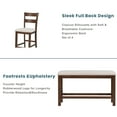 thumbnail image 5 of EUROCO 45"L 6-Pieces Small Place Dining Table Set for 6, Kitchen Dining Table with 2 Drawers, Counter Height Square Kitchen Set with Upholstered Chair and Bench, Walnut, 5 of 8