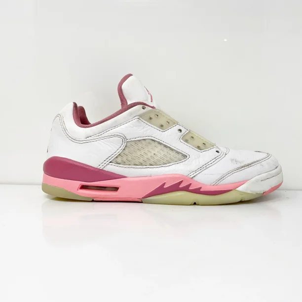 Ni - ke Ni - ke Boys Air Jordan 5 Low DX4390-116 White Basketball Shoes Sneakers Size 6Y