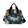 thumbnail image 3 of joogoo Marble with Blue Insulated Lunch Bags Reusable Cooler Box with Shoulder Strap, 3 of 6