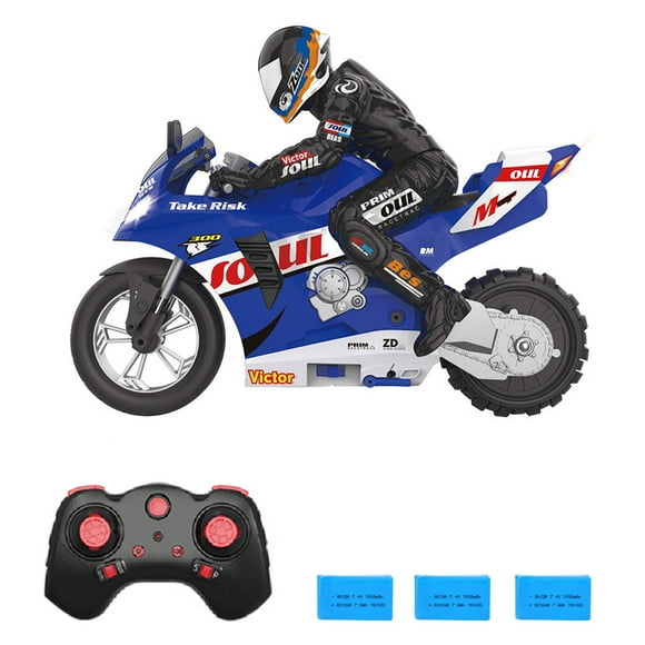Graflsoa 1/6 Scale HC-802 Self-Balancing Stunt Motorcycle with 2.4G Remote Control, 360° Drift, Single Wheel Stand, and Triple Battery (Blue)