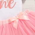 thumbnail image 6 of ZEHJUHAN Baby Girl's Birthday Tutu Set: Letter Print Short Sleeve Romper + Fluffy Skirt + Headband + Leggings, 4-Piece Outfit Pink3，9-12M, 6 of 11