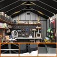 thumbnail image 3 of Domi 8x10 Ft Resin Outdoor Storage Shed with Floor, Weatherproof Plastic Garden Shed for Tools, Bikes, Lawn Mower, Patio & Backyard, 3 of 7