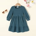 thumbnail image 2 of Tiny Cutey Baby Girl Dress Clothes Fall Long Sleeve Square Neck Solid Vintage Dresses Outfit Set for 5-6T, 2 of 8
