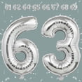thumbnail image 4 of 40 Inch Silver Number 63 Foil Balloon – Jumbo Mylar Party Decoration for Birthday, Anniversary & Milestone Events, Helium or Air Fill, Self-Sealing, 4 of 8