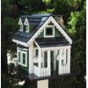 10.5" Green Gable Cottage Fully Functional Outdoor Garden Birdhouse