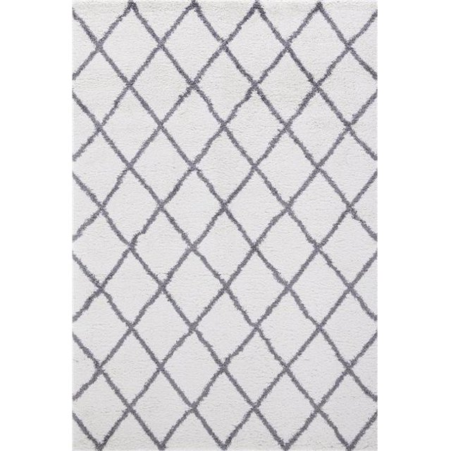 Great American Distributors S960.3K.01.CR.5X8 5 x 8 ft. Cloud Prism Shaggy Rug, Cream & Gray