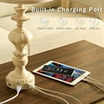 thumbnail image 3 of 27.5"  Table Lamps Set of 2 Bedside Nightstand Lamp with USB C+A Ports & AC Outlet, 3 Way Dimmable Touch Lamps for Bedroom Living Room Office Hallway Rustic Traditional Lamp, 3 of 14