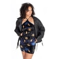 thumbnail image 4 of Velvet Celestial Halter Mini Dress - Starry Night Party Outfit, 4 of 4