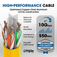 thumbnail image 6 of Cmple - Cat6 Ethernet Cable 1000ft Bulk CMP Plenum Rated, 23AWG 550MHz LAN Cable for Gigabit Network, PoE Devices & VoIP Phones - Yellow, 6 of 9