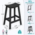 thumbnail image 3 of Cobiod Bar Stools Set of 2 Chairs,Saddle Bar stools with Curved Surface,Kitchen Counter Seat with Footrests,HDPE All-Weather for Patio, Garden and Kitchen–Black, 3 of 6