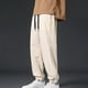 thumbnail image 4 of Pantalones largos de moda para hombre, con cordón, cintura elástica, color sólido, informales, largos para correr, pantalones para hombre, 4 of 4