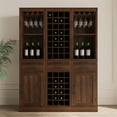 thumbnail image 5 of Wine Bar Cabinet,Farmhouse Wine Bar Cabinet Buffet Cabinet & Sideboard Cupboard for Living,Dining Room,Walnut Brown, 5 of 7