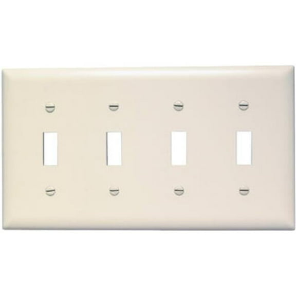TP4LACC10 Nylon Wall Plate, 3 Toggle, 4 Gang, Light Almond