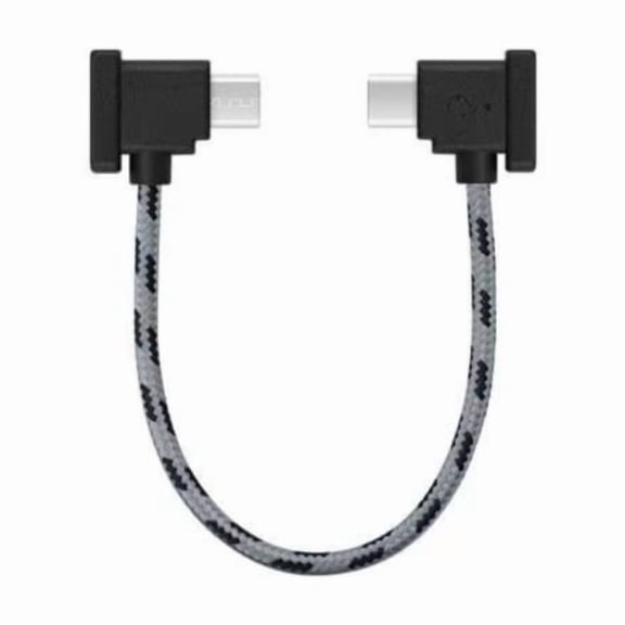 90 Degree Remote Controller Data Cord USB C to Micro USB Power Cable Braided Wire for DJI MAVIC 3/MINI 2/AIR 2 Black