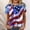 Blue, variant on AOOCHASLIY American Flag Star Women Tops Women's Summer Casual Crewneck Short Sleeve T-Shirts Flag Print Fit Basic Tops Tees Blouses