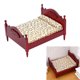 thumbnail image 4 of Muebles de casa de muñecas en miniatura Casa de muñecas de madera Muebles de cama doble de madera rojo, 4 of 8