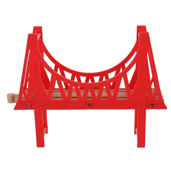 Puente de vías de tren de madera, accesorios, modelo de madera de dos pisos, divertidos juguetes ferroviarios para niños, para jugar en casa y en la escuela