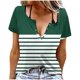 thumbnail image 1 of Camisetas de Cuello Redondo Botón de Impresión de la Moda de Manga Corta de las Mujeres, Poliéster Spandex, 1 of 5