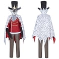 thumbnail image 2 of Disfraz de Helluva Boss para hombres y mujeres, conjunto completo de uniforme con sombrero, capa superior y pantalón, para Halloween, 2 of 4