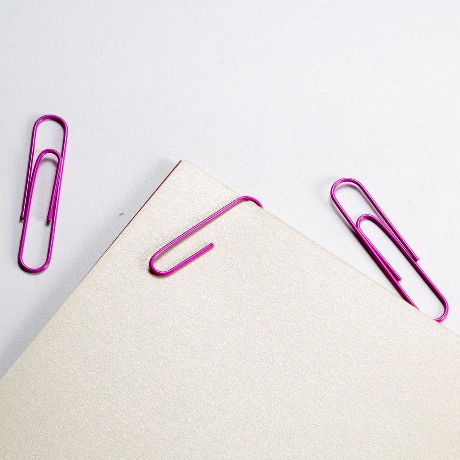 Paper Clips, PVC-Free Plastic Coated Wire, Jumbo, Pink, 80/Pack (品 PVC Free Color Coated Paper Clips 450 Per Tub Office Paper Clamp