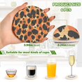 thumbnail image 3 of Haosy Set of 6 Drink Woven Coaster with Holder Heat Resistant Non-Slip Bar Coasters 4 Inches Orange Black Spots, 3 of 7