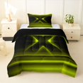 thumbnail image 2 of jejeloiu Neon Geometric Print Twin Comforter Sets For Kids,Yellow Black Gradient Lines Bedding Set For Boys,Reversible,2 Pieces, 2 of 8