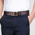 thumbnail image 4 of Father's Day Mens Belts Leather 120cm,Coffee color Leather Belts for Men,Mens Leather Belts Coffee color Belt, 4 of 5