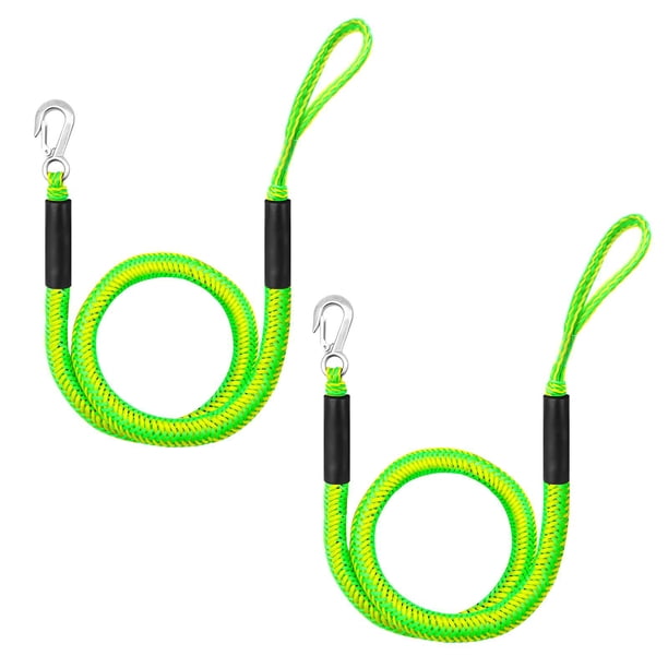 2 Cordes D'amarrage élastiques – 1,2 M Extensible Jusqu'à 1,68 M, Clips Inox, Charge Max 1000 Kg, Pour Bateau, Kayak, Jet-ski Et Ponton