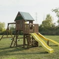 thumbnail image 3 of Swing-N-Slide Castlebrook Wooden Backyard Swing Set with Wave Slide, Curved Slide, Climbing Wall, and Swings, 3 of 12