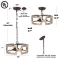 thumbnail image 3 of LNC 3-Light Farmhouse Drum Wooden Chandelier for Kitchen Island, 3 of 12
