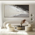 thumbnail image 3 of Large Black Grey Minimalist Wall Art Modern Textured Painting on Canvas Black Textured Canvas Art Contemporary Living Room Wall Art,Unstretched,Frameless,(46*92cm)18*36Inches, 3 of 5