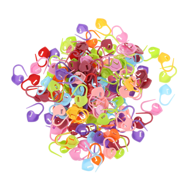 GOOHOCHY 1000 marcadores de punto multiusos con forma de corazón para crochet, marcadores de plástico reutilizables, accesorios de crochet de colores.
