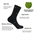 thumbnail image 2 of SERISIMPLE Men Bamboo Crew Lightweight Sock Resistant Breathable Thin Soft Socks 5 Pairs 9-13 (Black, Large), 2 of 6
