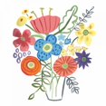 thumbnail image 2 of Zaman, Farida 20x20 White Modern Wood Framed Museum Art Print Titled - Floral Medley I, 2 of 4