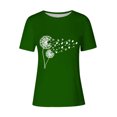 thumbnail image 4 of Tops de Ajuste Suelto para las Mujeres Sudadera Casual Impresa Manga Corta Cuello Redondo Superior, Poliéster, 4 of 4