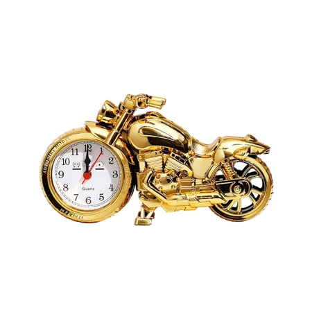 Fareti Vintage Motorcycle Model Tabletop Clock 9.06x5.12x1.57 in Desktop Alarm Clock for Home Office Decor 9.06*5.12*1.57in