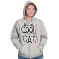 thumbnail image 3 of Crazy Lady Cool Cat Kitten Adorable Womens Plus Size Graphic Zipper Hoodie Brisco Brands 5X, 3 of 5