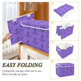thumbnail image 4 of 40L Lidded Home Storage Bins Foldable Storage Box with Handle for Home Bedroom Closet, Purple Printed, 4 of 7