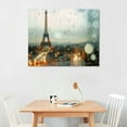 thumbnail image 2 of Shadudu Eiffel Tower Paris City Landscape Modern Photo Wall Plaque, 12 x 18, Multi-Color 20x16in, 2 of 6