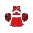 thumbnail image 5 of YIZYIF Cheer Leader Costume for Girls High School Cheerleading Uniforms Tank Top with Skirt Pompoms Outfit Set Red 8, 5 of 7