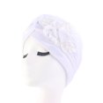 thumbnail image 3 of CSChome Bonnet Femme Bonnet Extensible Coupe-Vent Résistant aux Déchirures Bord Rétractable Bord Chaud à Sequins Fleur Turban Mode, 3 of 7