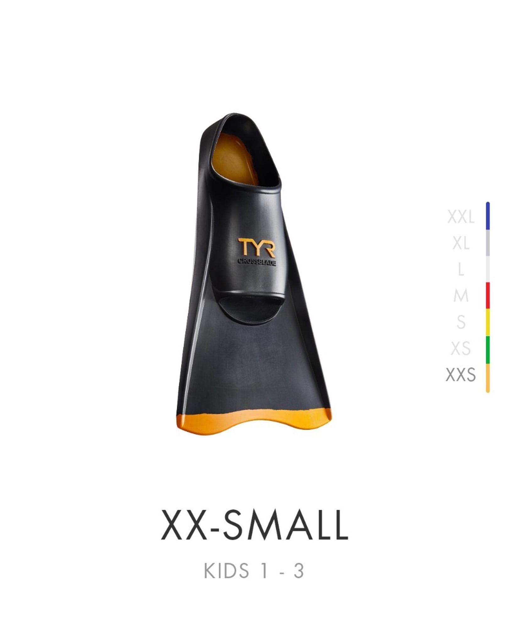 Tyr Crossblade Fins 2.0 (XX-Small(Orange), Black)
