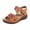 Brown, variant on Summer Walking Shoes for Women Bohemia Flower Orthopedic Sandals Antislip Thick Sole Buckle Ankle Strap Low Wedge Dress Shoes Beige Size 6.5