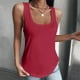 thumbnail image 2 of Gibobby Mujeres Casual Daily Camisas Sin Mangas Camiseta U Cuello Casual Tee Tops Túnica Blusa Chaleco(Vino,G), 2 of 5