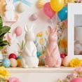 thumbnail image 7 of DAMAI Spring Easter Bunny Figurine Decoration - Pink Ceramic Rabbit Statue, 7.1 Inches Height Easter Bunny Figurines for Table Centerpiece, Mantel, Shelf, Home Decor, 7 of 7
