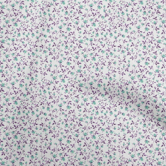 oneOone Polyester Spandex Purple Fabric Floral Sewing Craft Projects Fabric Prints By Yard 56 Inch Wide