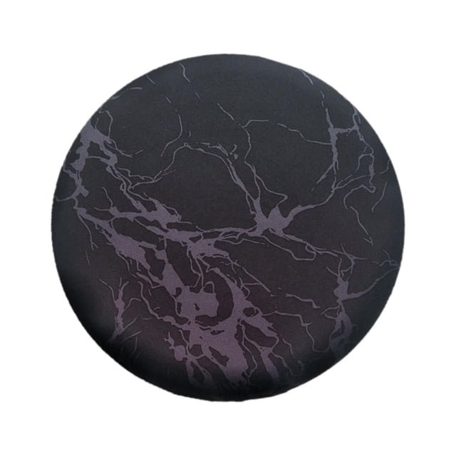 Bearachild Funda para taburete de barra redonda de amplia aplicación, elástica y elástica, fácil de limpiar, antideslizante, fácil de Decoración del hogar mármol negro 28-40 cm de diámetro