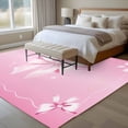 thumbnail image 4 of Rectangle Area Rugs 6 x 9 Ft, Valentine's Day Non-Slip Residential Carpet, Pink Bowknot Ribbon Modern Mother's Day Indoor Crawling Mats Runner Rugs for Living Room/Dining Room/Bedroom, 4 of 8