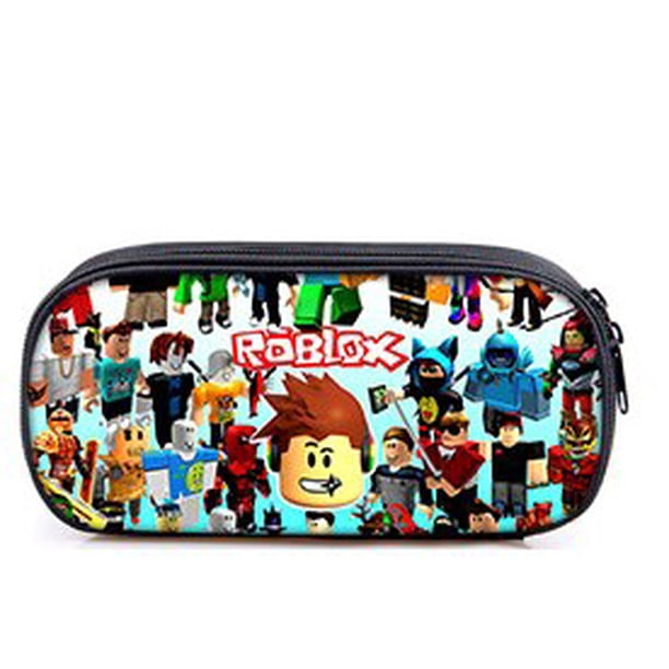 Roblox-Bolsa Escolar de poliéster circundante para niños, juego de tres piezas, bolsa de lápices de una sola capa, bolsa de almuerzo, paquete de mochila, juguetes para niños, regalos